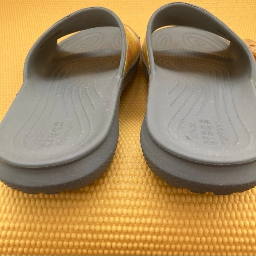 Crocs Tropical Sandals for Women Size W10  M8 Color Orange Yellow White Gray
